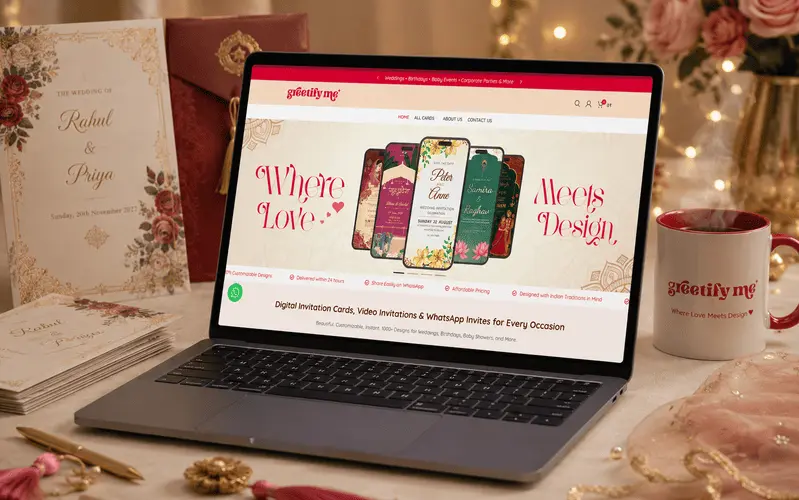 Digital Invitation Card Website Development by WebinPocket
